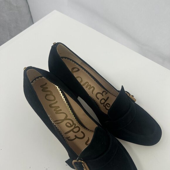 Sam Edelman Black Heels with Gold Accent - Picture 4 of 11